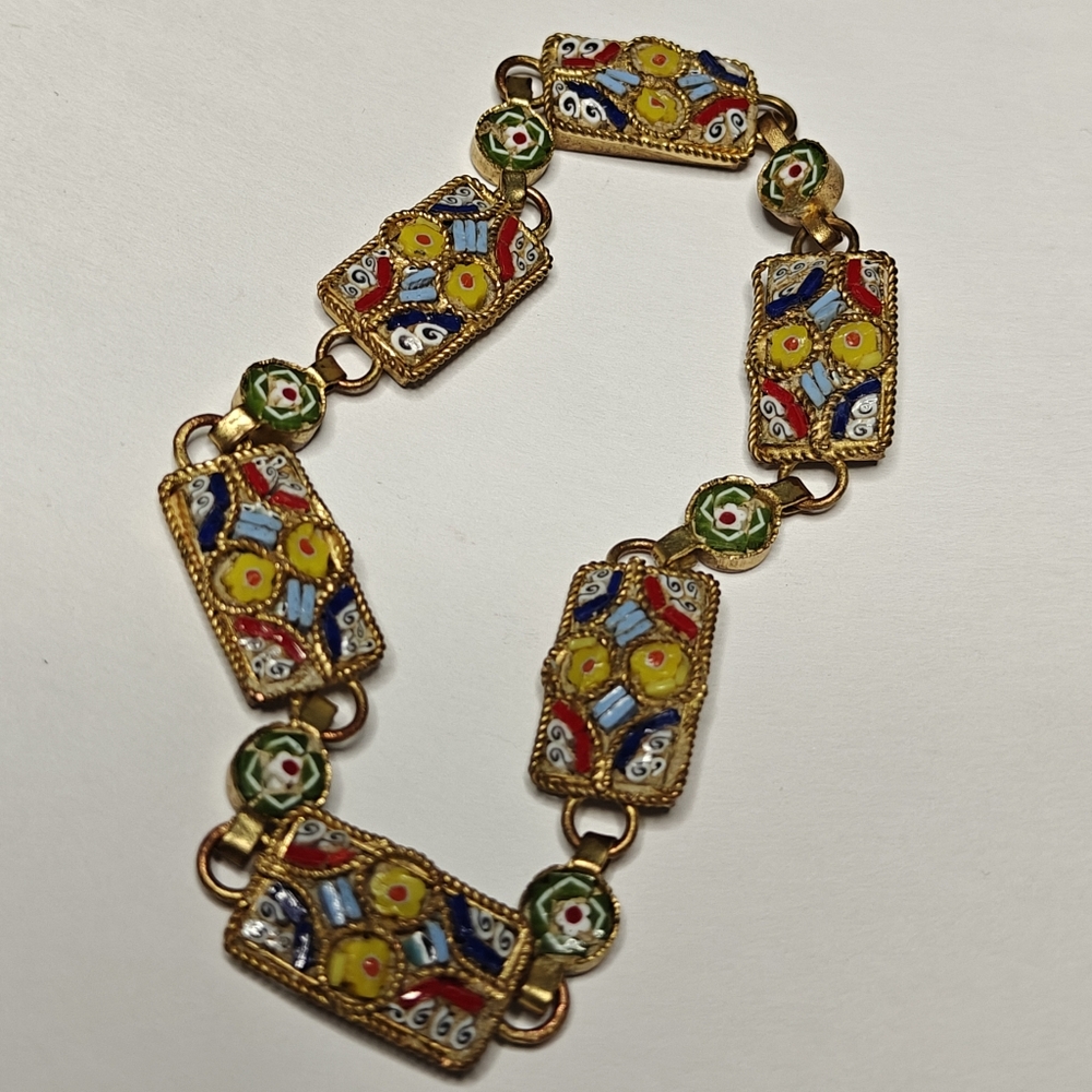 Vintage Antique? Fine Italian Mosaic Panel Bracelet